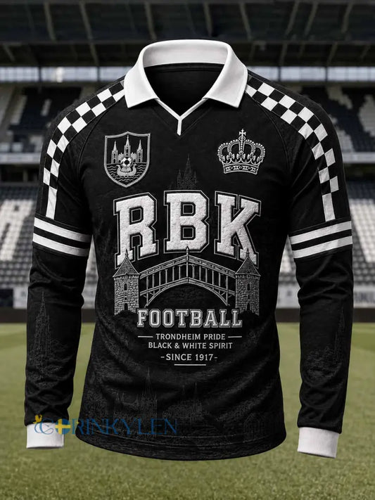 Herrpolotröja i retrostil från RBK med fotbollsmotiv - som bild / S