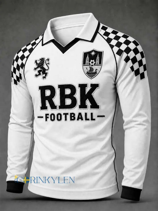 Herrpolotröja i retrostil från RBK med fotbollsmotiv - som bild / S