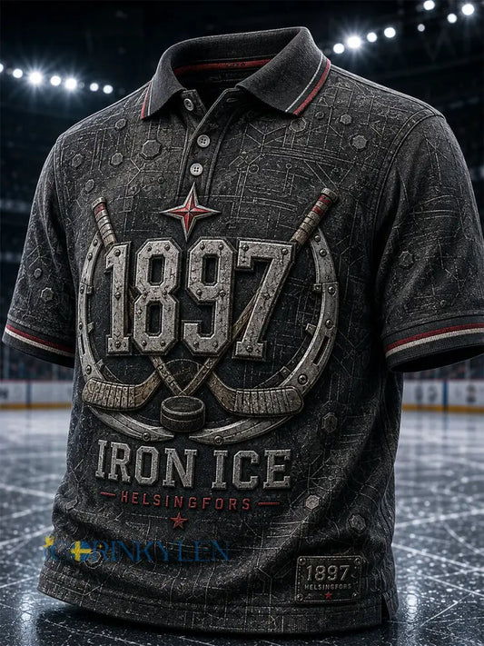 Herrpolotröja i retrostil med finskt hockeylaget HIFK - grå / S
