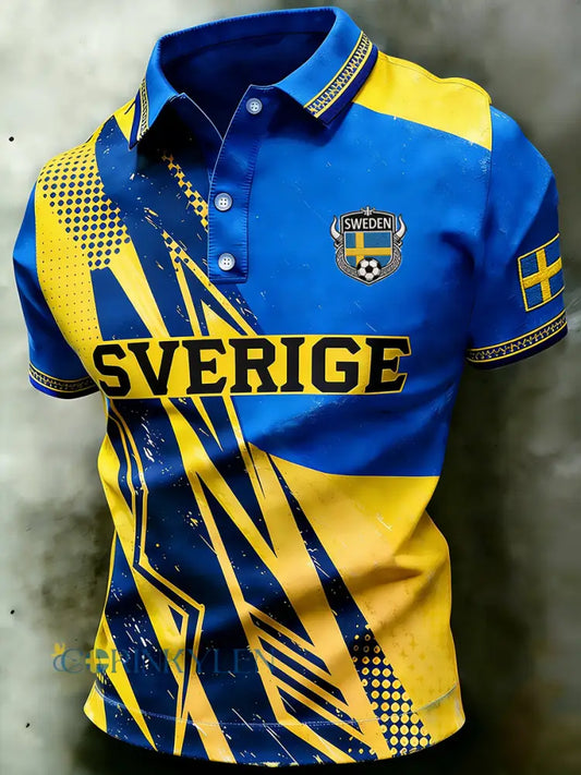Herrpolotröja i sportig stil med färgblockering och korta ärmar - A / S