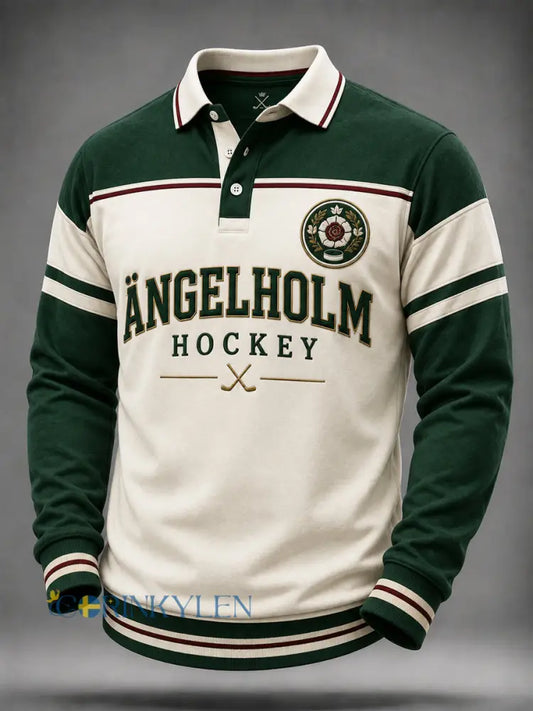 Herrpolotröja med Ängelholm Hockey-tema - som bild / S