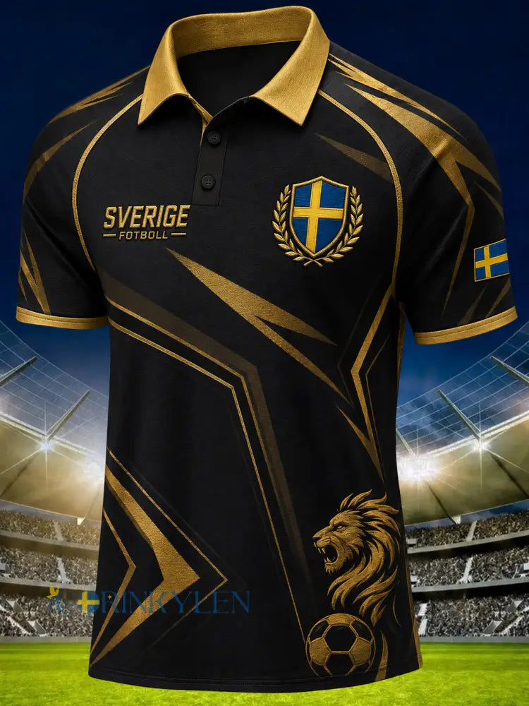 Herrpolotröja med korta ärmar och djurmotiv på fotbollstema - A / S