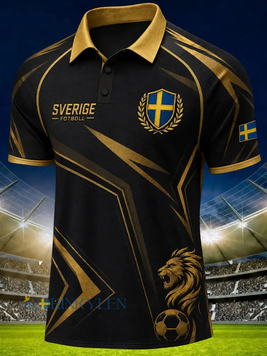 Herrpolotröja med korta ärmar och djurmotiv på fotbollstema - A / S