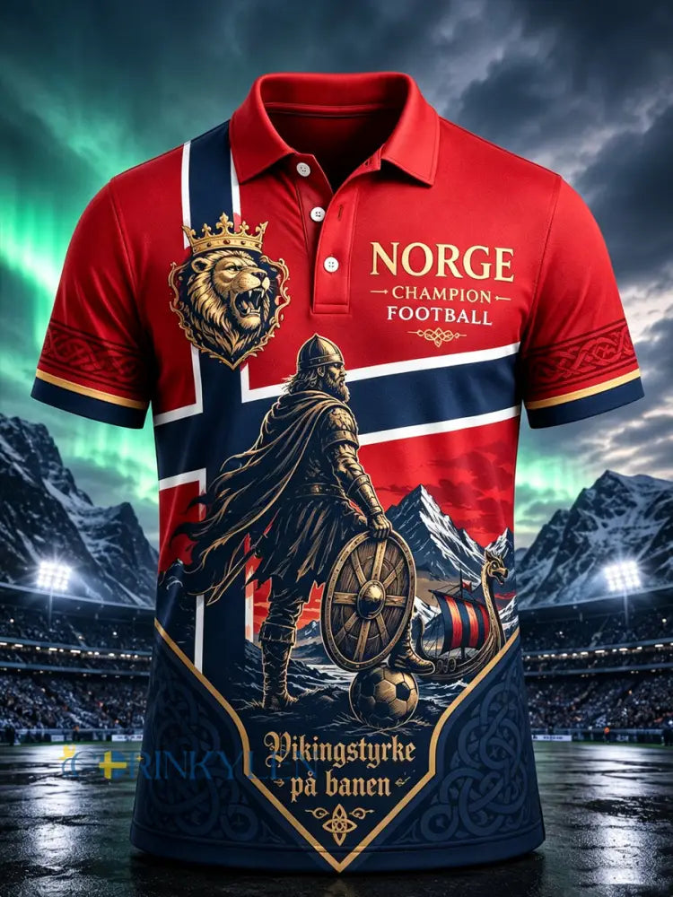 Herrpolotröja med minneskonsttryck för Norgesdagen - A / S