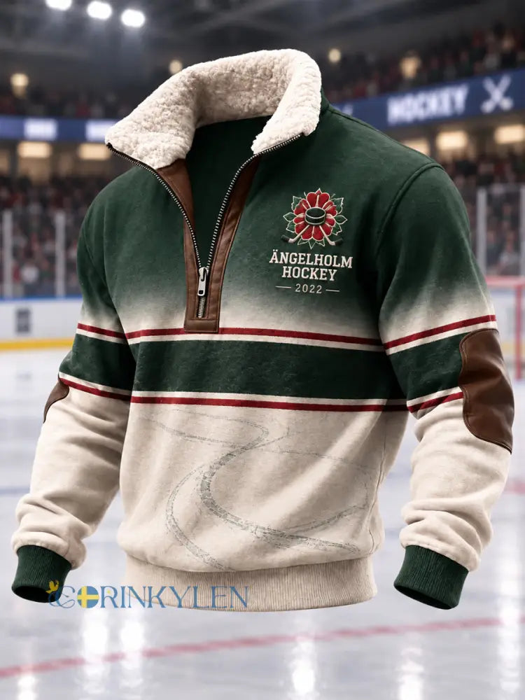 Herrpullover med kvartsdragkedja Ängelholm Hockey Classic - som bild / S