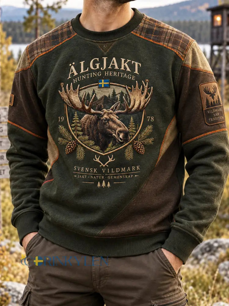 Herrpullover med skandinavisk jakttillhörighet - som bild / S