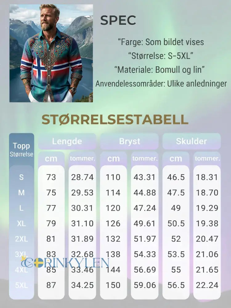 Herrretro aurora patchwork avslappnad skjorta