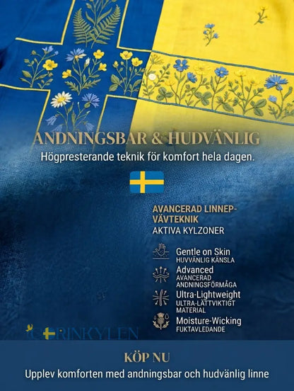 Herrretro svensk midsommarfolkal blommig kortärmad t-shirt