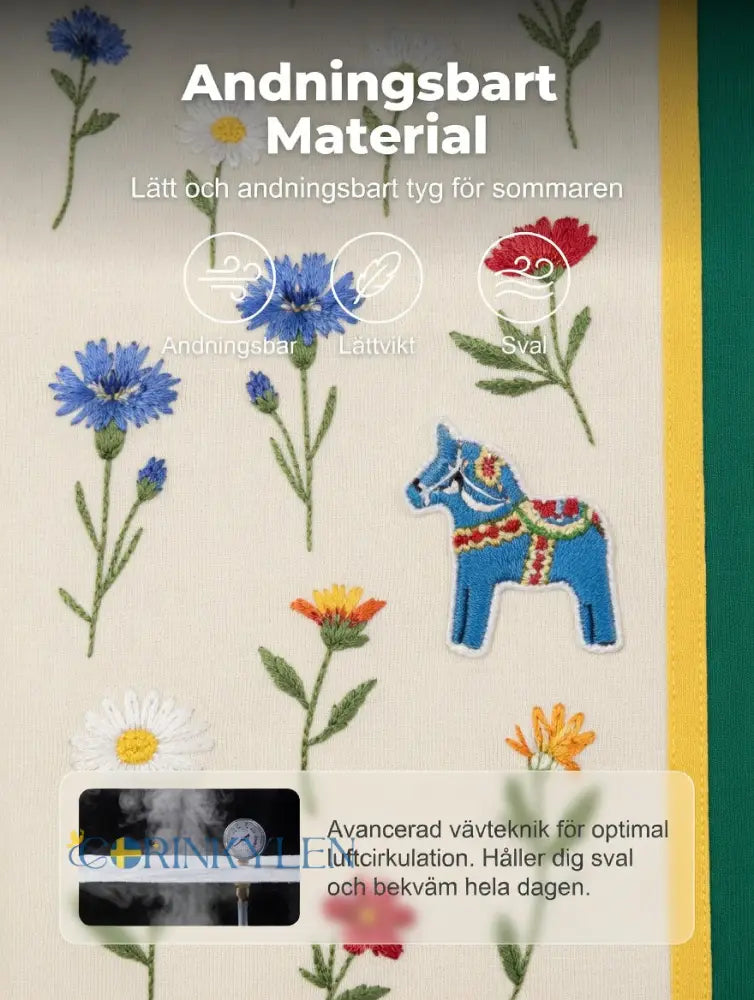 Herrretro svensk midsommarfolkaldrigblommigt tryckt avslappnat polotröja- och shortsset