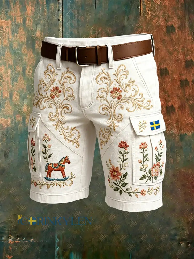 Herrshorts med konsttryck till minne av Sveriges nationaldag - A / S