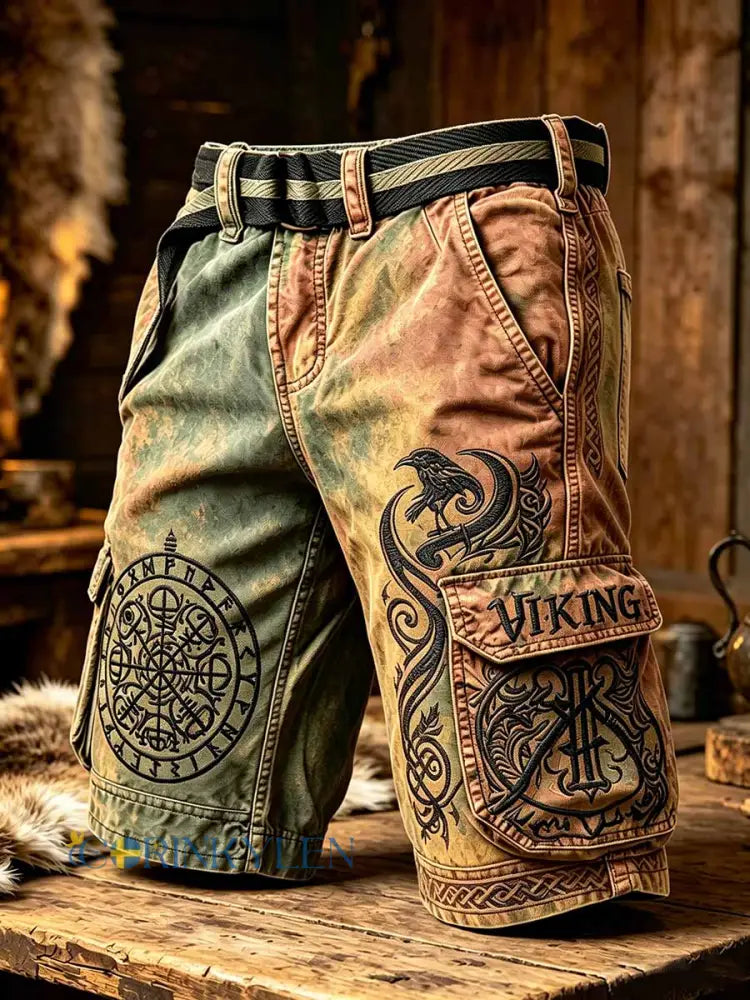 Herrshorts med retrovikingamönster - som bild / S
