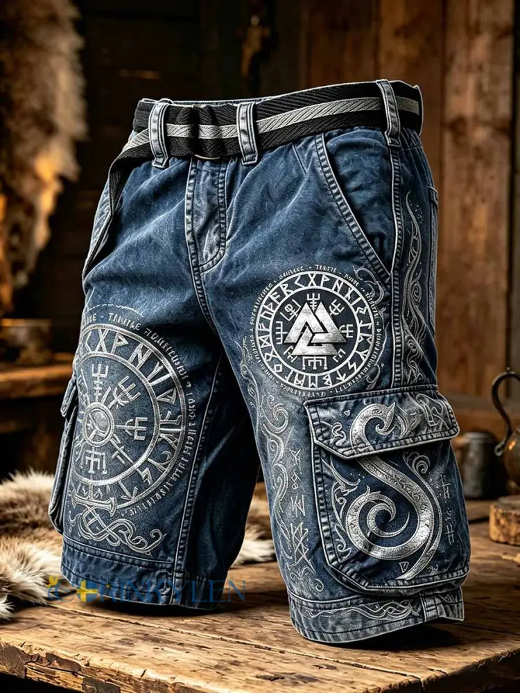 Herrshorts med retrovikingamönster - som bild / S