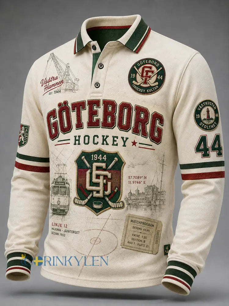 Herrskjorta från 1944 Göteborg Hockeyarv med våffelmönster och lång ärm - A / S