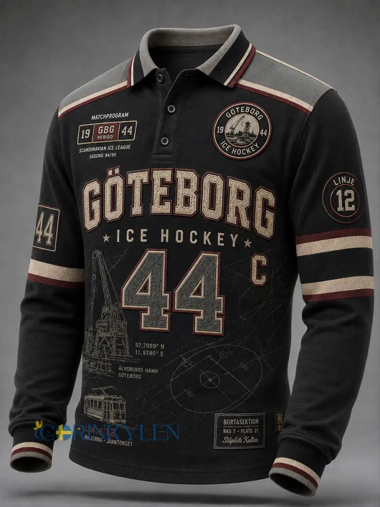 Herrskjorta från 1944 Göteborg Hockeyarv med våffelmönster och lång ärm - A / S