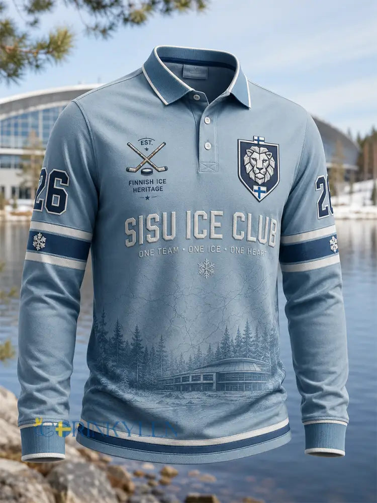 Herrskjorta i finsk ishockey med långa ärmar - A / S
