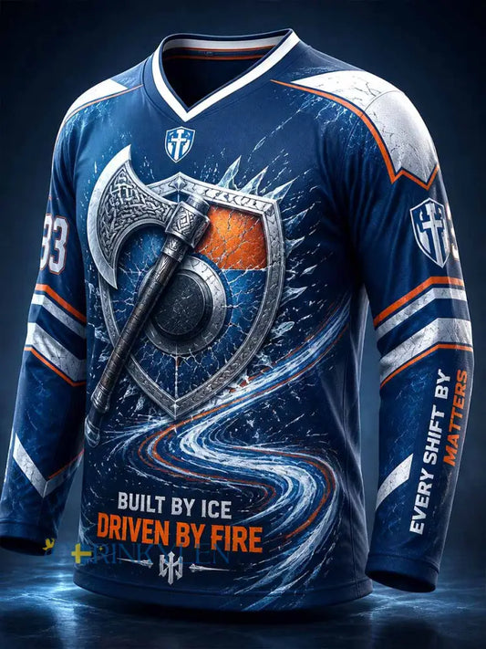 Herrtröja i finsk ishockey med Tappara-mönster och tryck - som bild / S