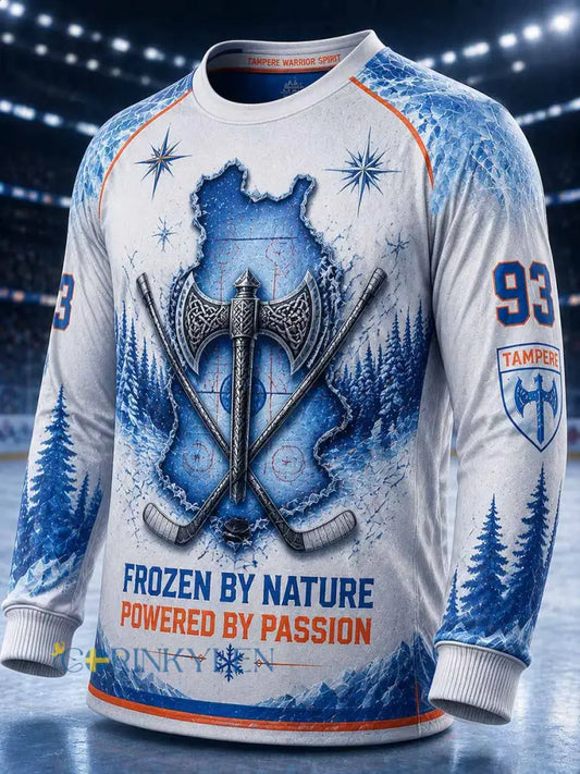 Herrtröja i finsk ishockey med Tappara-mönster och tryck - som bild / S