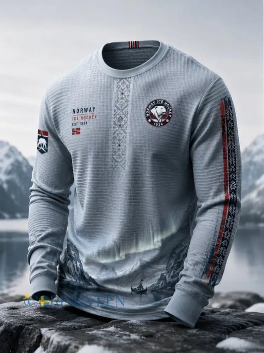 Herrtröja i norsk ishockeystil med rund hals - A / S