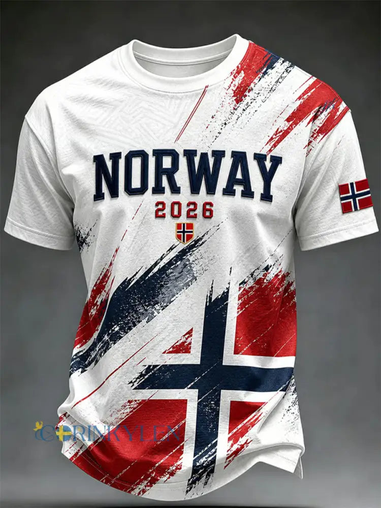 Herrtröja i norskt fotbollstema avslappnad sportstil unisex - som bild / S