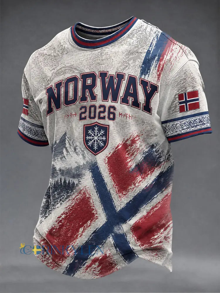 Herrtröja i norskt fotbollstema avslappnad sportstil unisex - som bild / S