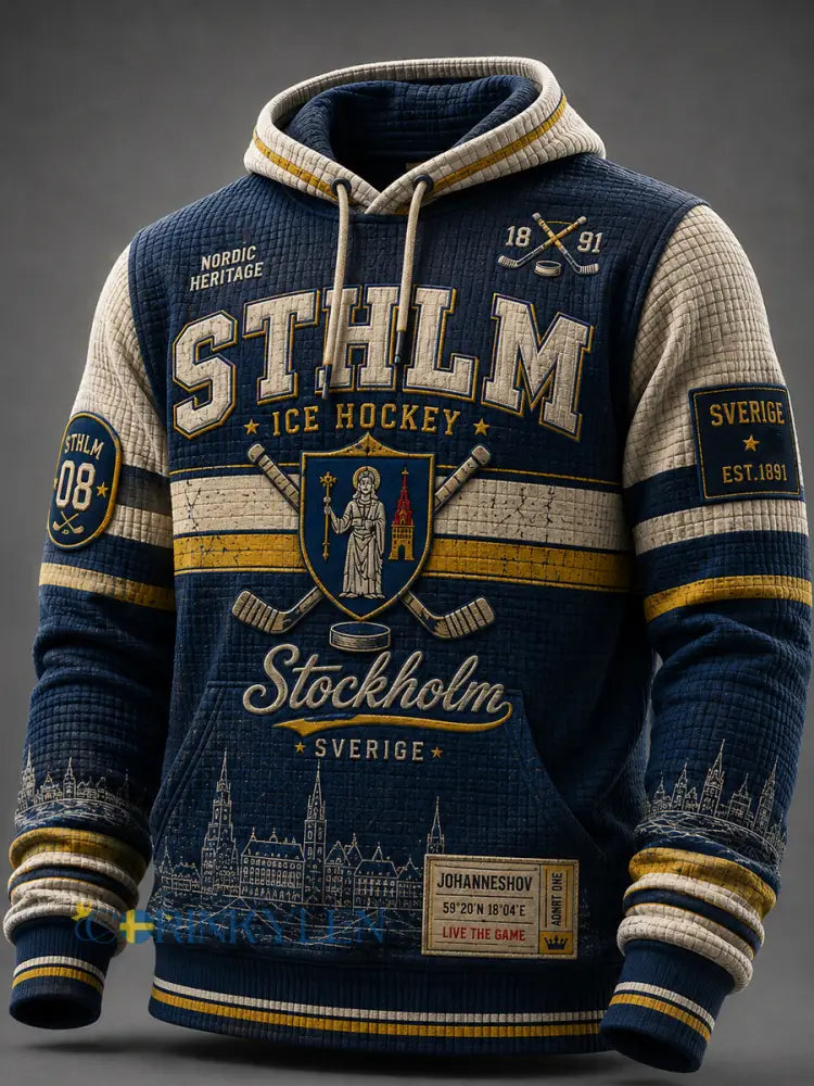 Herrtröja i oversize med fallande axlar och fickor från Djurgården Hockey Sverige - A / S