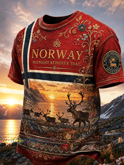 Herrtröja i retro nordisk stil med norsk konsttryck - A / S