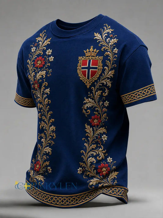 Herrtröja i retro nordisk stil med norsk konsttryck - A / S