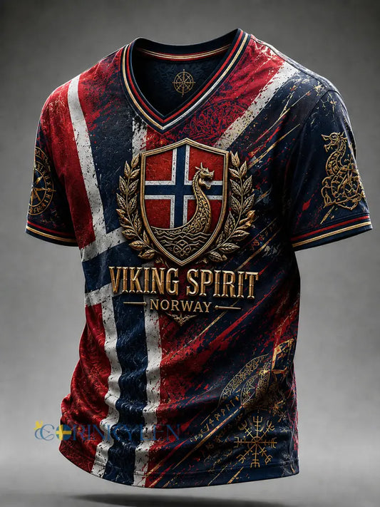 Herrtröja i retro nordisk stil med norsk konsttryck - A / S