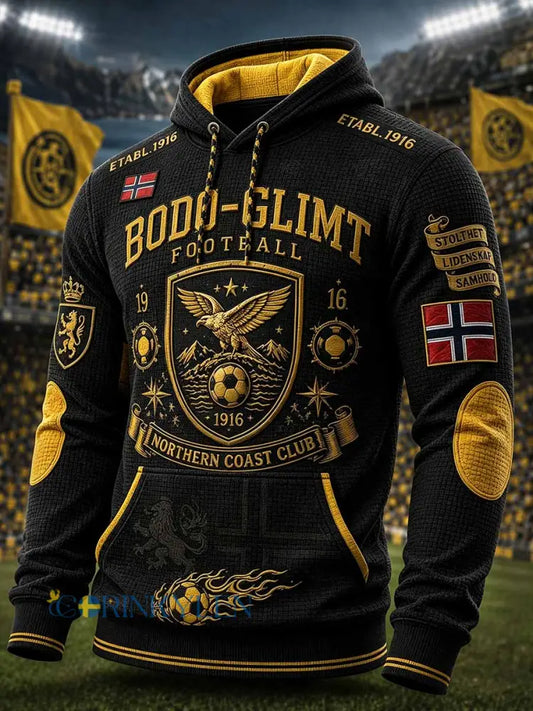 Herrtröja i retrostil med fotbollsmotiv från Bodø - som bild / S