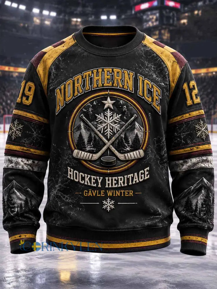 Herrtröja i retrostil med Gävle Hockey-mönster - som bild / S