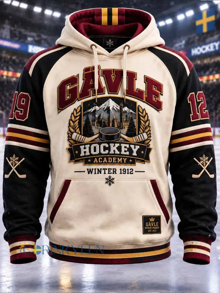 Herrtröja i retrostil med Gävle Hockey-mönster - som bild / S