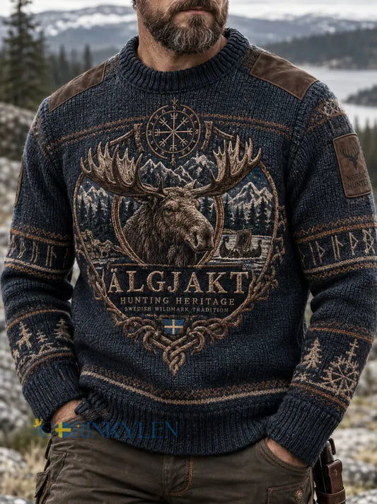 Herrtröja i skogsmönster med arvskänsla - som bild / S