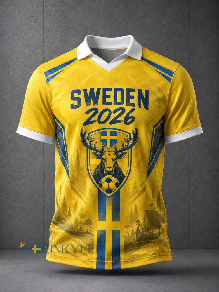 Herrtröja i svensk inspirerad fotbollsstil - som bild / S