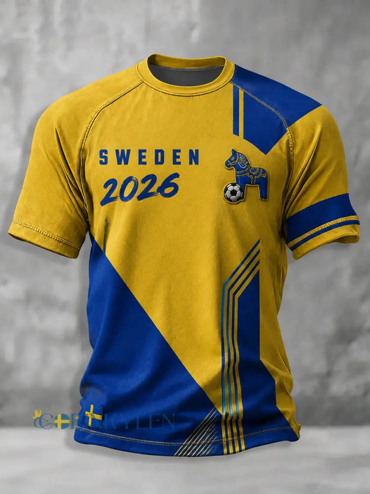 Herrtröja i svensk inspirerad fotbollsstil - som bild / S