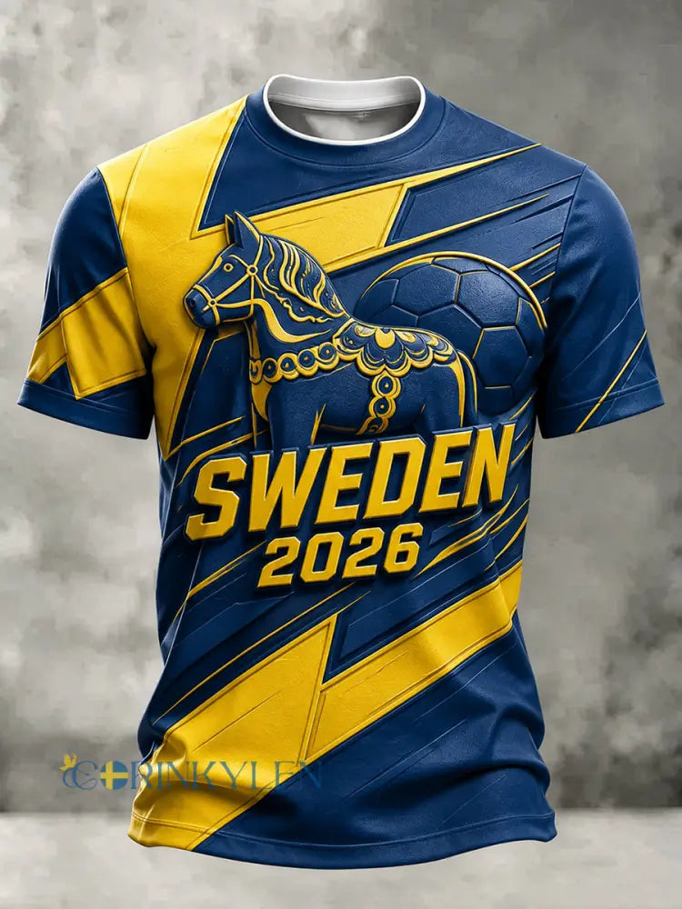 Herrtröja i svensk inspirerad fotbollsstil - som bild / S