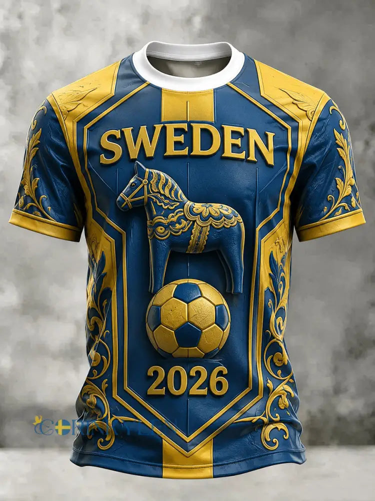 Herrtröja i svensk inspirerad fotbollsstil - som bild / S