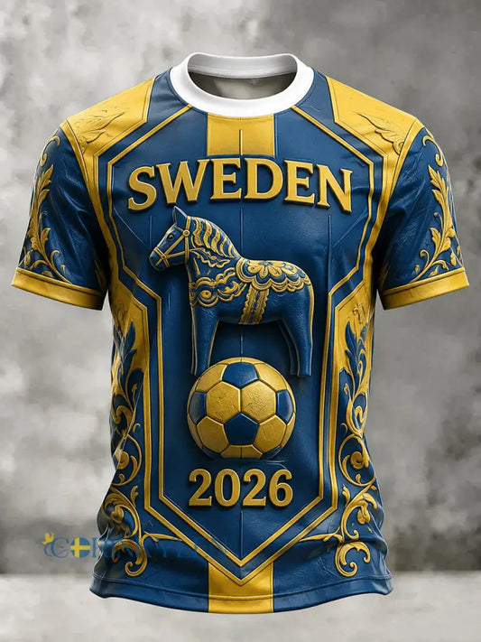 Herrtröja i svensk inspirerad fotbollsstil - som bild / S