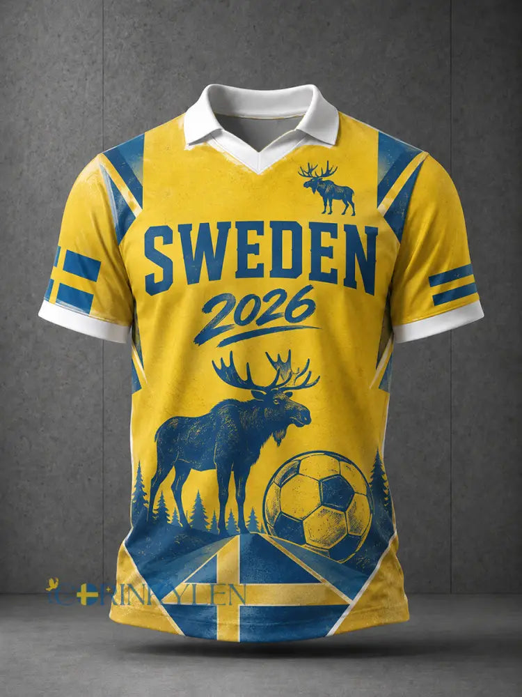 Herrtröja i svensk inspirerad fotbollsstil - som bild / S