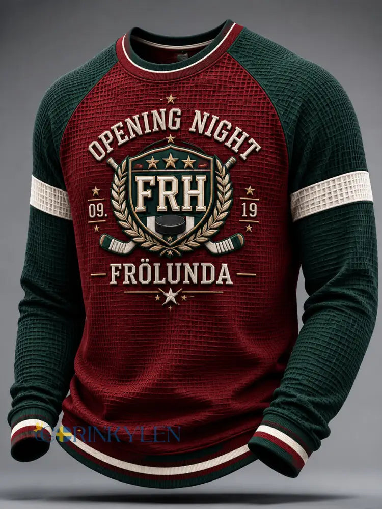 Herrtröja i vafelvävd kvalitet med Frölunda HC Göteborg 1944-tema - som bild / S