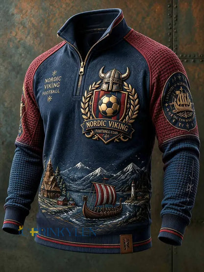 Herrtröja i vintagestil med fotbollsmotiv och grafiskt tryck - som bild / 3XL