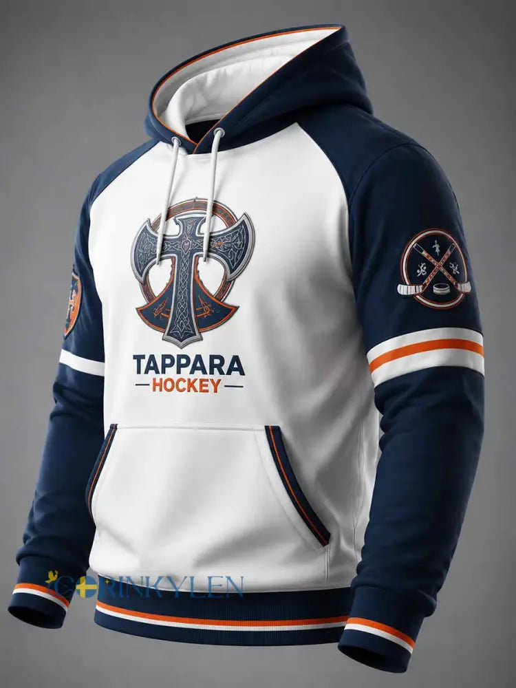 Herrtröja i vintagestil med ishockeymotiv och minnestryck - som bild / S