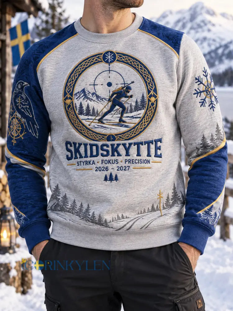 Herrtröja i vintermodell med skidskytteinspiration från Sverige - som bild / S