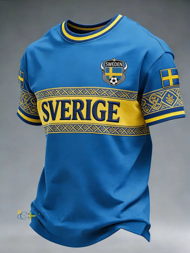 Herrtröja med etniskt broderimönster och tryck - A / S