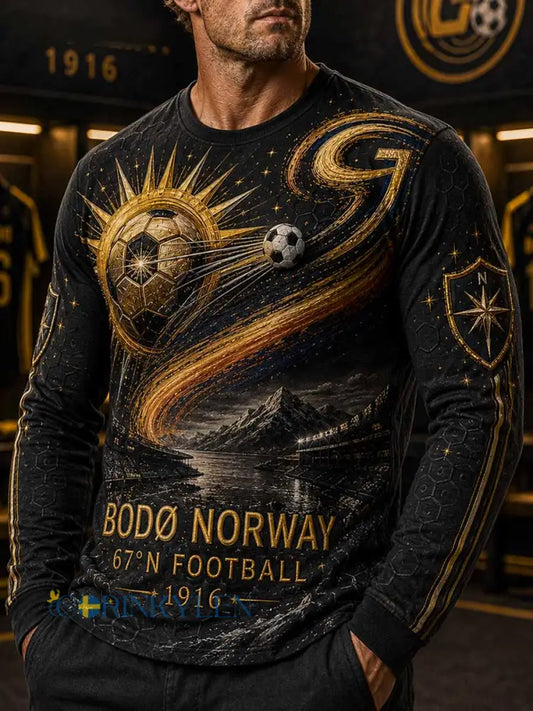 Herrtröja med fotbollsmönster från Bodø - som bild / S