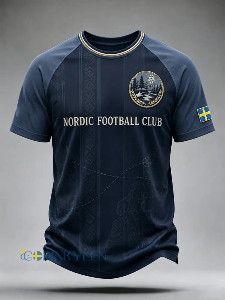 Herrtröja med fotbollsmotiv färgblockad design raglanärmar och korta ärmar - A / S