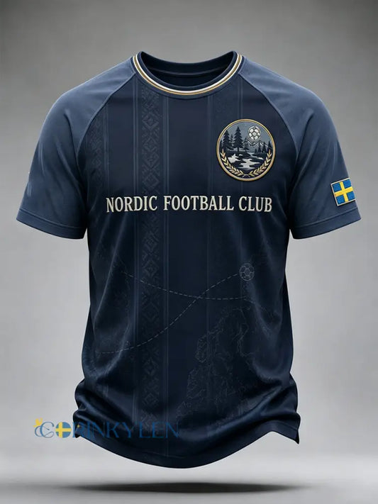 Herrtröja med fotbollsmotiv färgblockad design raglanärmar och korta ärmar - A / S