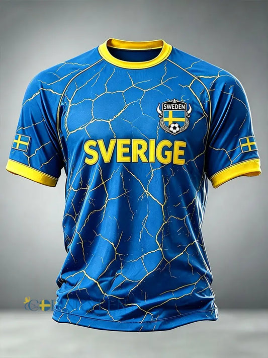 Herrtröja med fotbollsmotiv och raglanärmar med isspricksmönster - A / S