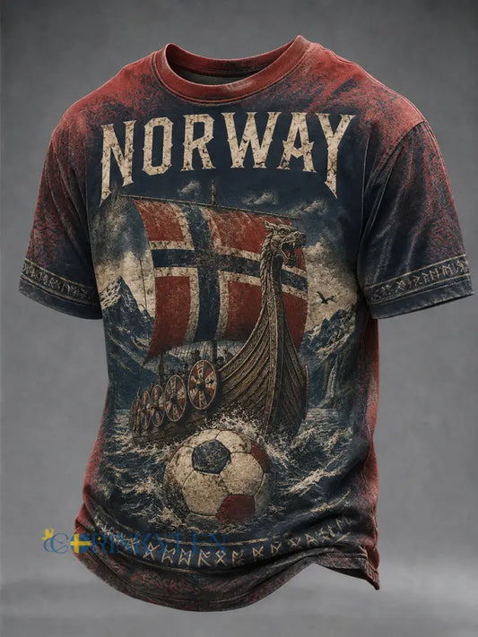 Herrtröja med fotbollssupporterdesign från Norge - som bild / S