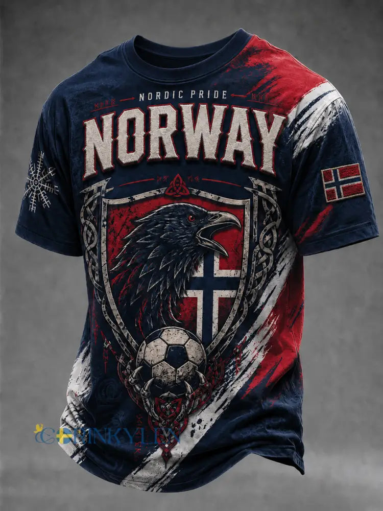 Herrtröja med fotbollssupporterdesign från Norge - som bild / S