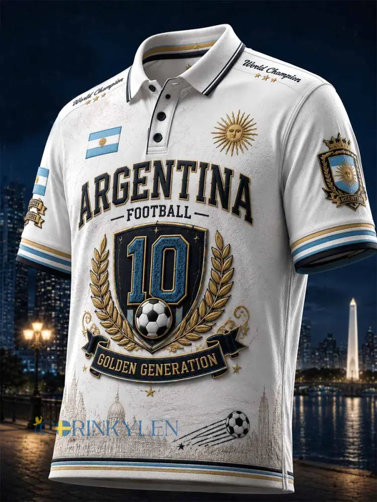 Herrtröja med grafiskt tryck till minne av Argentina – ”The GOAT 10” - som bild / S